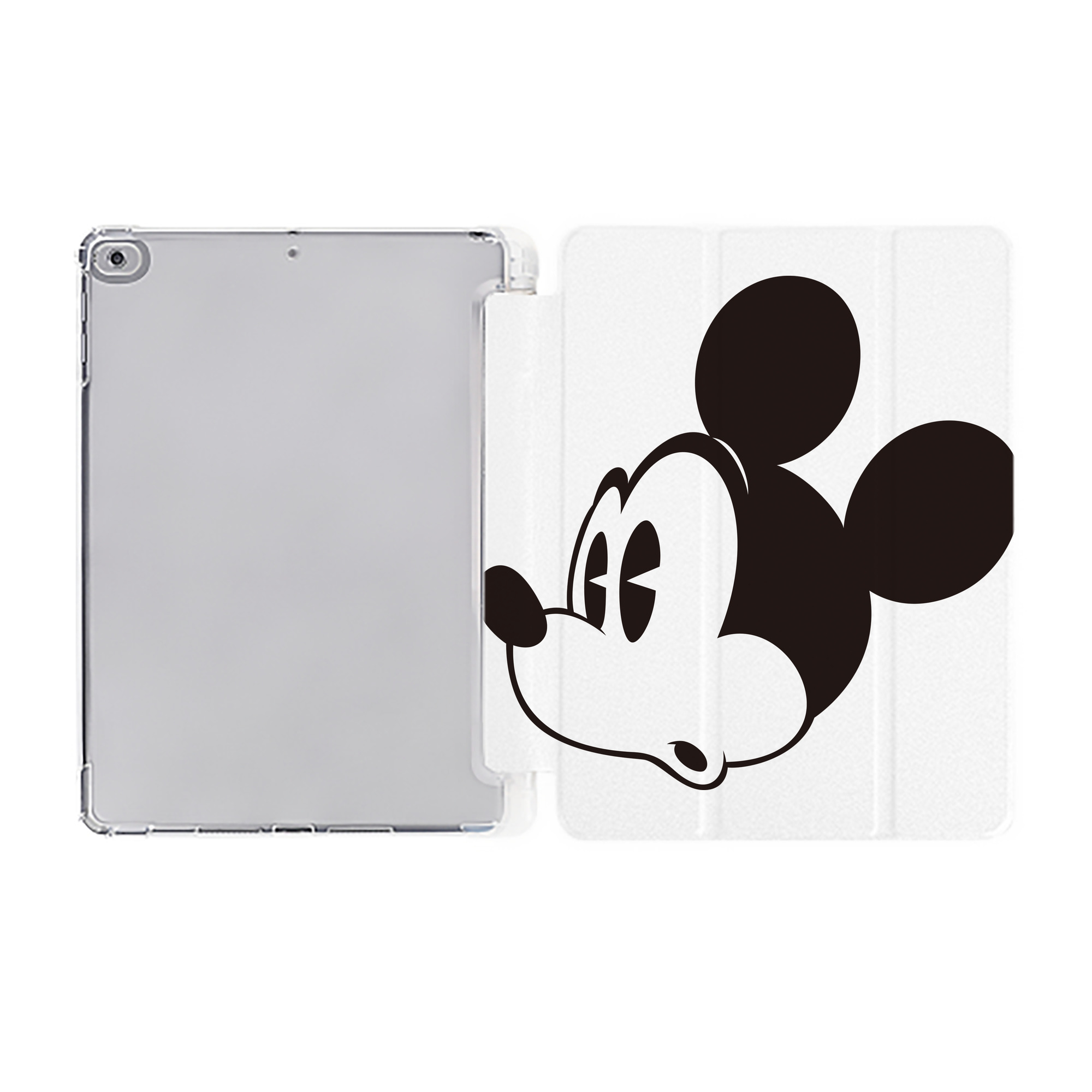 ミッキーマウス Mickey Mouse IPad ケース ペン収納付き 三つ折りスタンド PUレザー×シリコン 対応機種9.5/10.5/10.9インチ